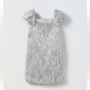 Zara metallic feather dress